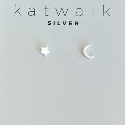 Zilveren oorring ster & maan van Katwalk Silver