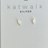 Zilveren oorring rechthoek Katwalk Silver