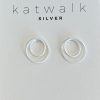 Zilveren oorring 2 cirkels Katwalk Silver