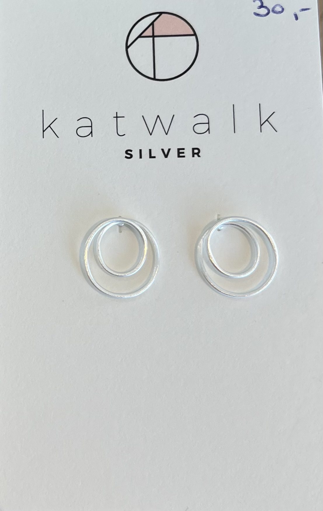 Zilveren oorring 2 cirkels Katwalk Silver