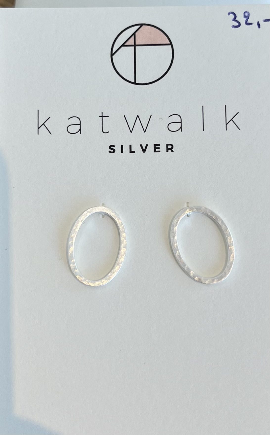 Zilveren oorring ovaal Katwalk Silver