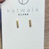 Zilveren oorring rechthoek Katwalk Silver