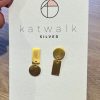 Zilveren oorring vierkant & cirkel Katwalk Silver