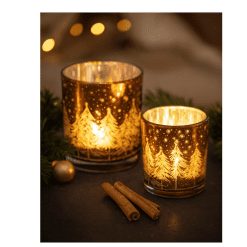Theelichthouder kerstboom bruin - Afbeelding 3
