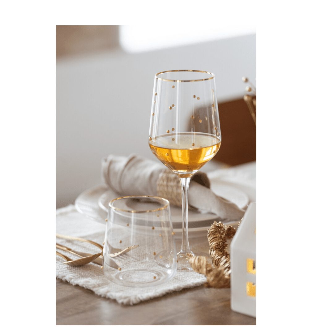Champagneglas met goudkleurige stippen - Afbeelding 3