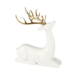 Rendier wit met goudkleur 17x19cm