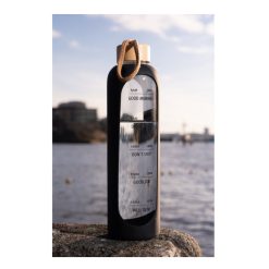 Drinkfles met motivatietekst - zwart