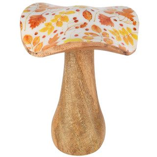 Decoratieve paddenstoel met herfstprint 13x16cm