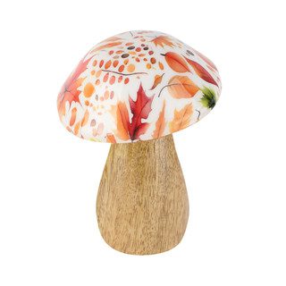 Decoratieve paddenstoel met herfstprint 10x14cm